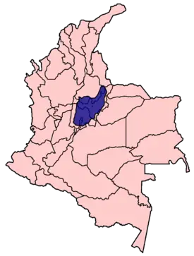 Muisca y ubicación en Colombia