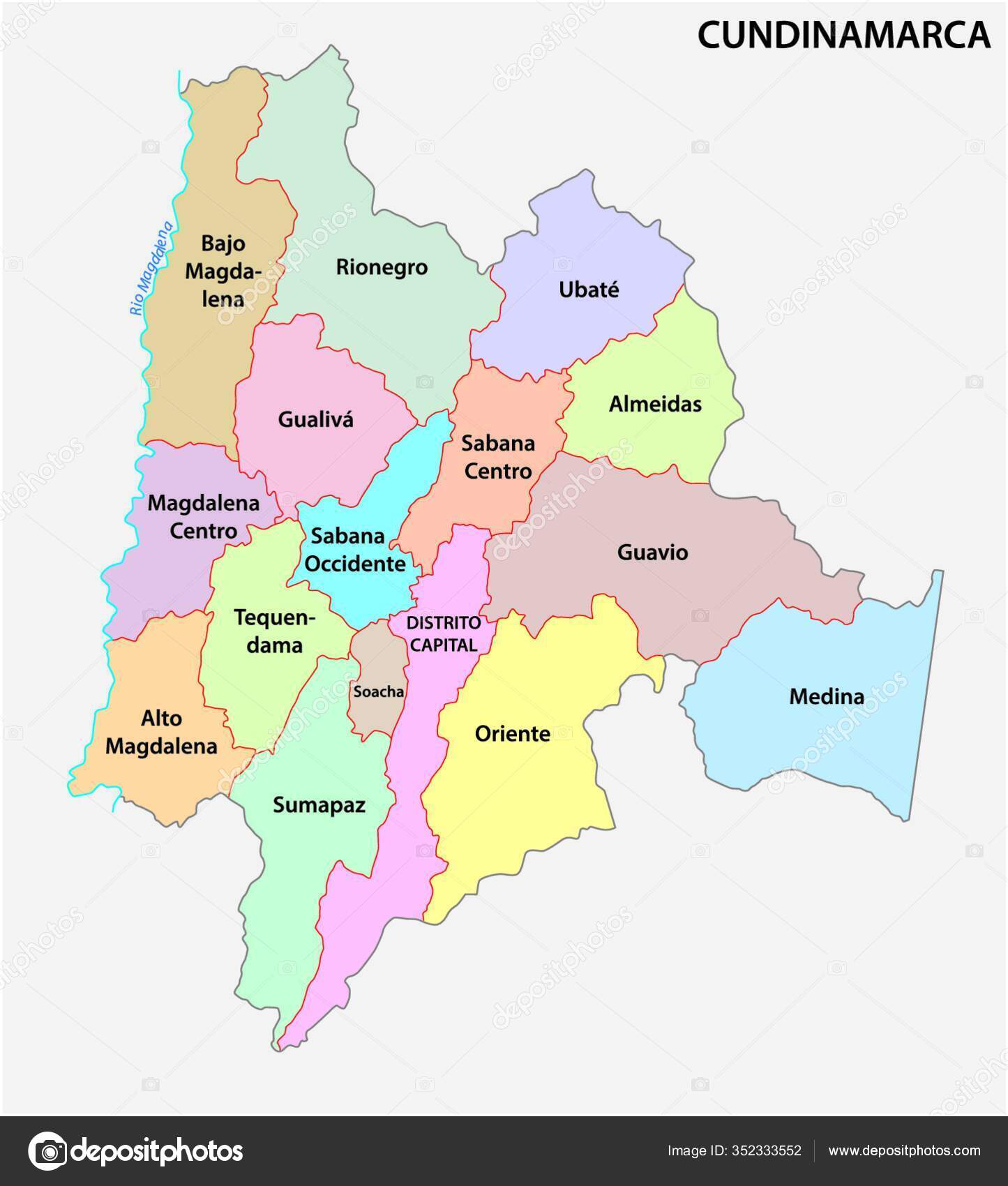 Mapa de Cundinamarca y Boyacá